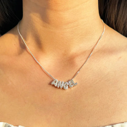 Diamond Bubble Name Necklace