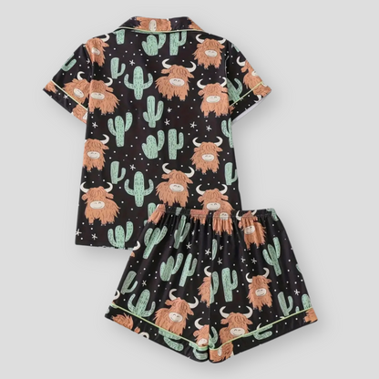 The Highland Cow Cactus Women's Pajama Set
