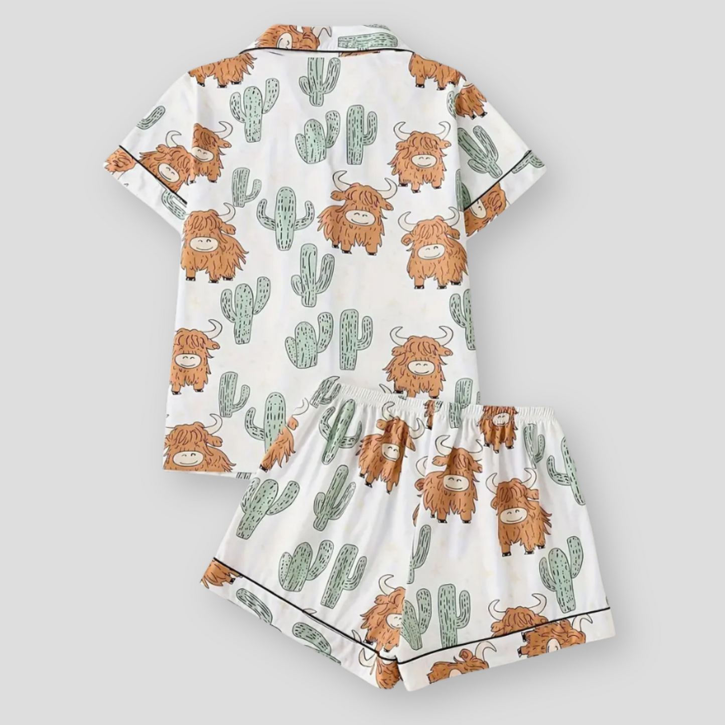 The Highland Cow Cactus Women's Pajama Set