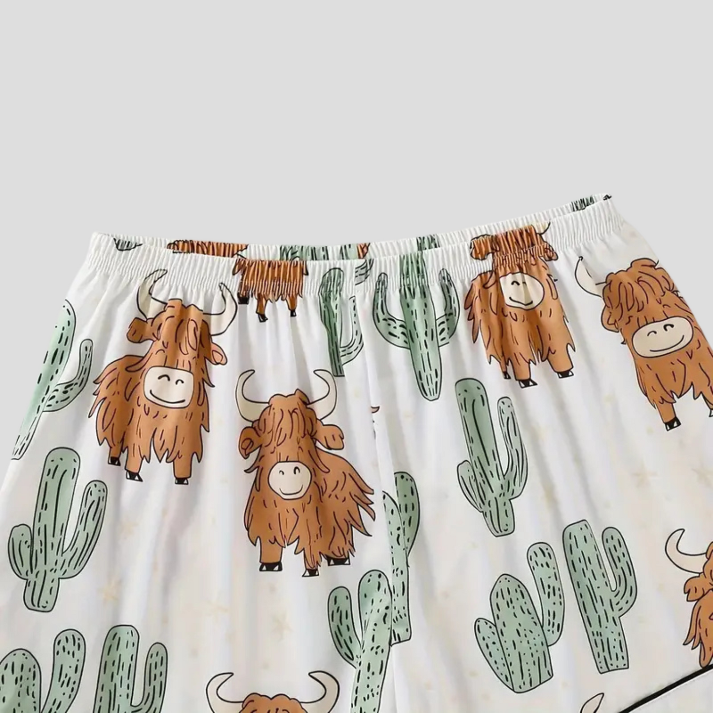 The Highland Cow Cactus Women's Pajama Set
