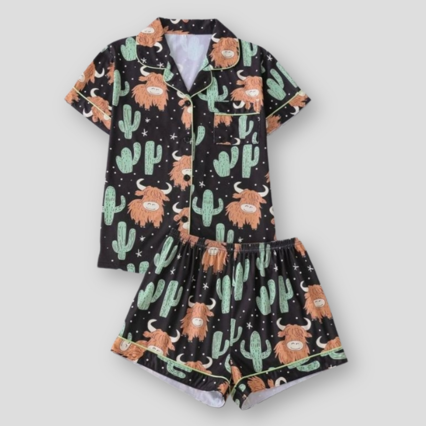 The Highland Cow Cactus Women's Pajama Set
