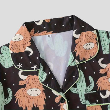The Highland Cow Cactus Women's Pajama Set