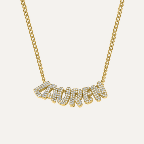 Diamond Bubble Name Necklace
