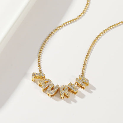 Diamond Bubble Name Necklace